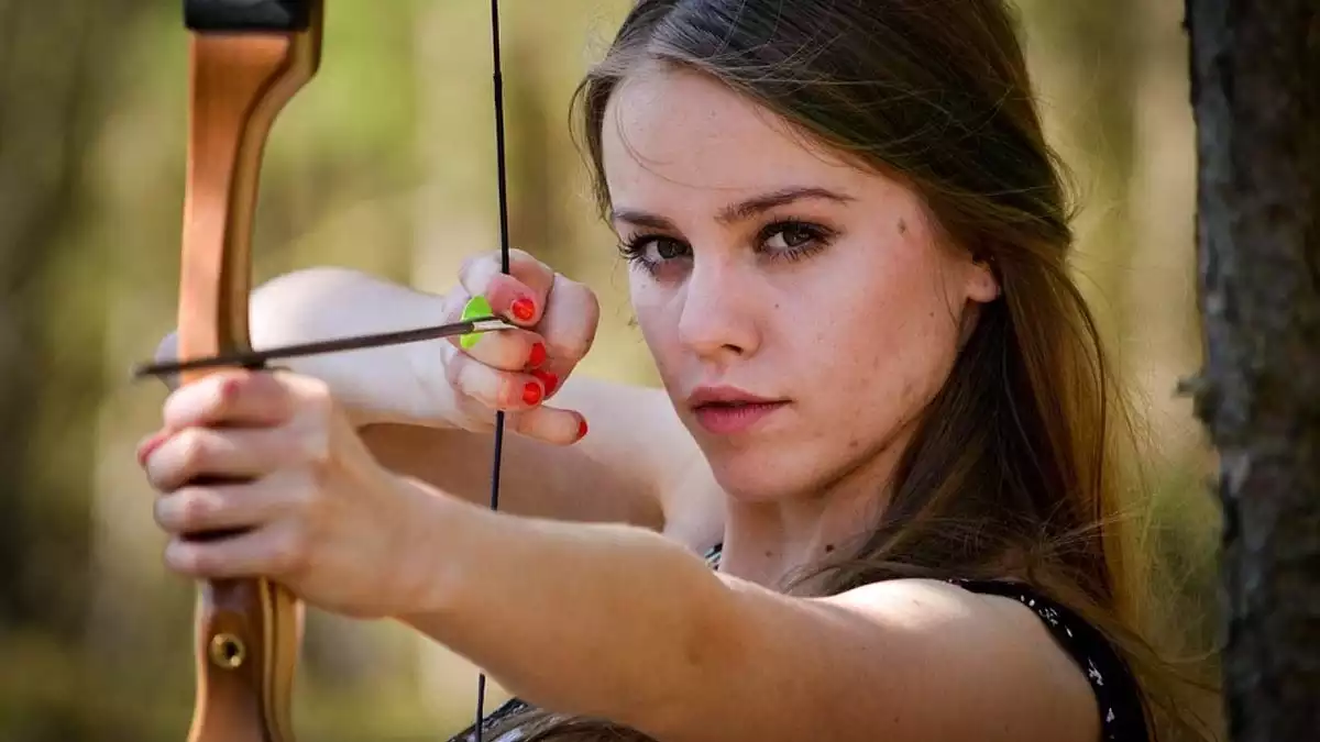 woman with a bow and an arrow