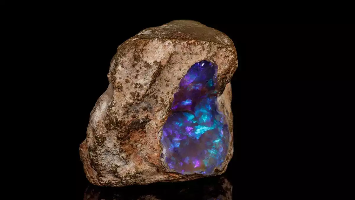 Opal in a rock