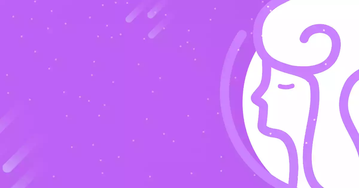The Gemini sign with a purple background