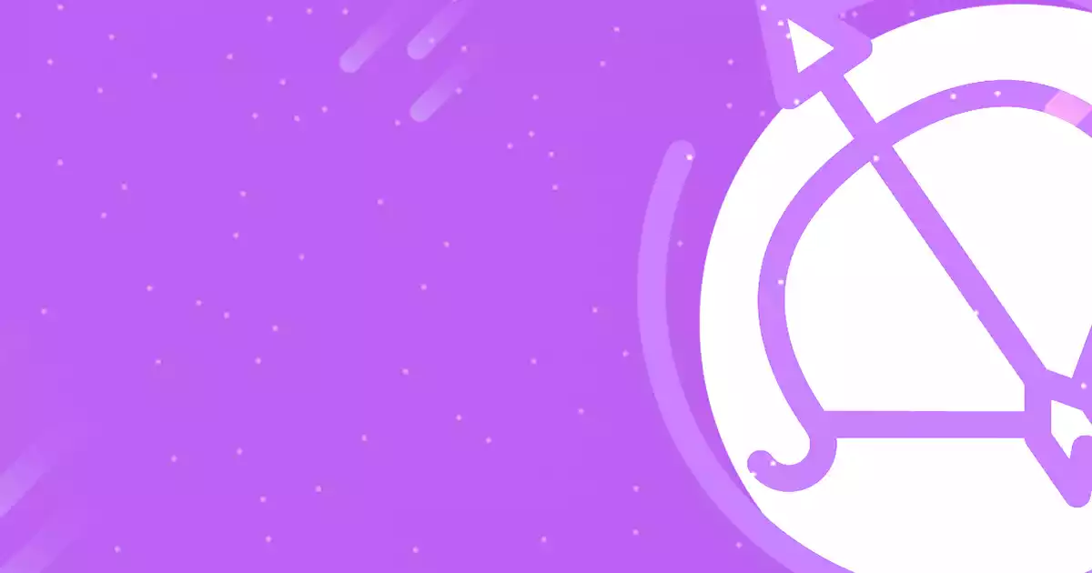 The Sagittarius sign with a purple background