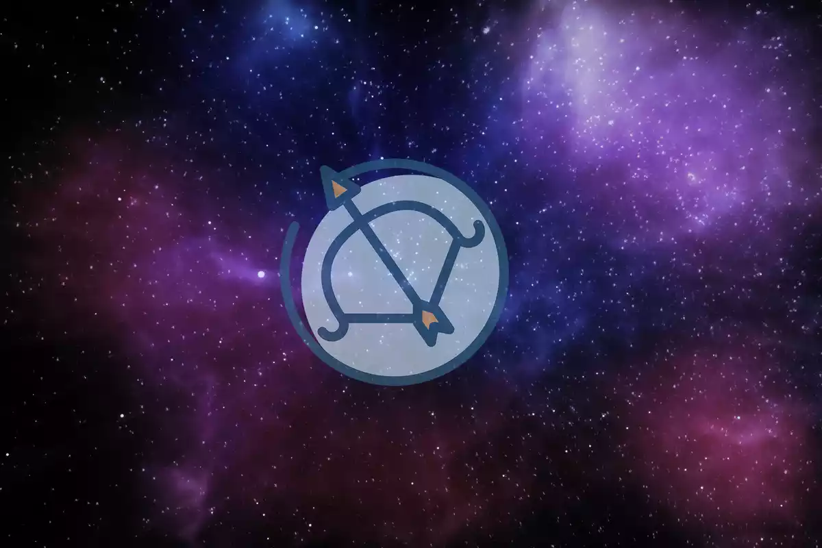 The Sagittarius sign with a universe background