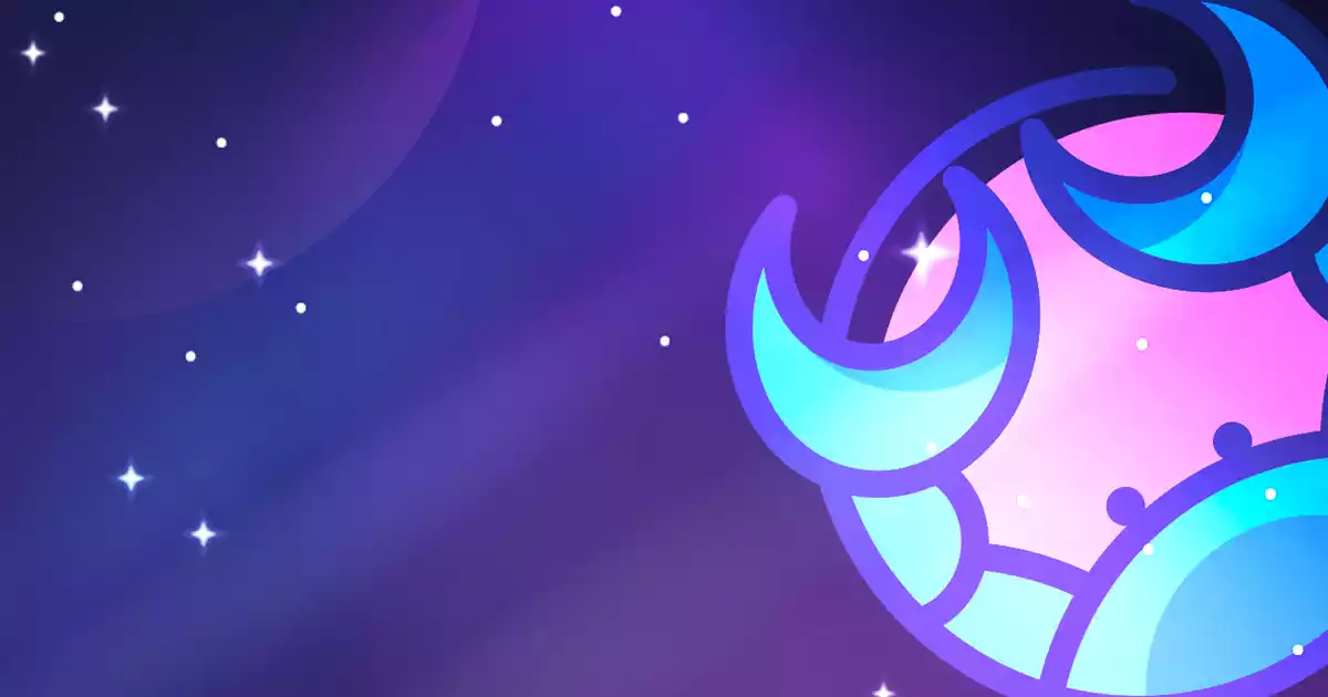 The sign of Cancer with a purple starred background