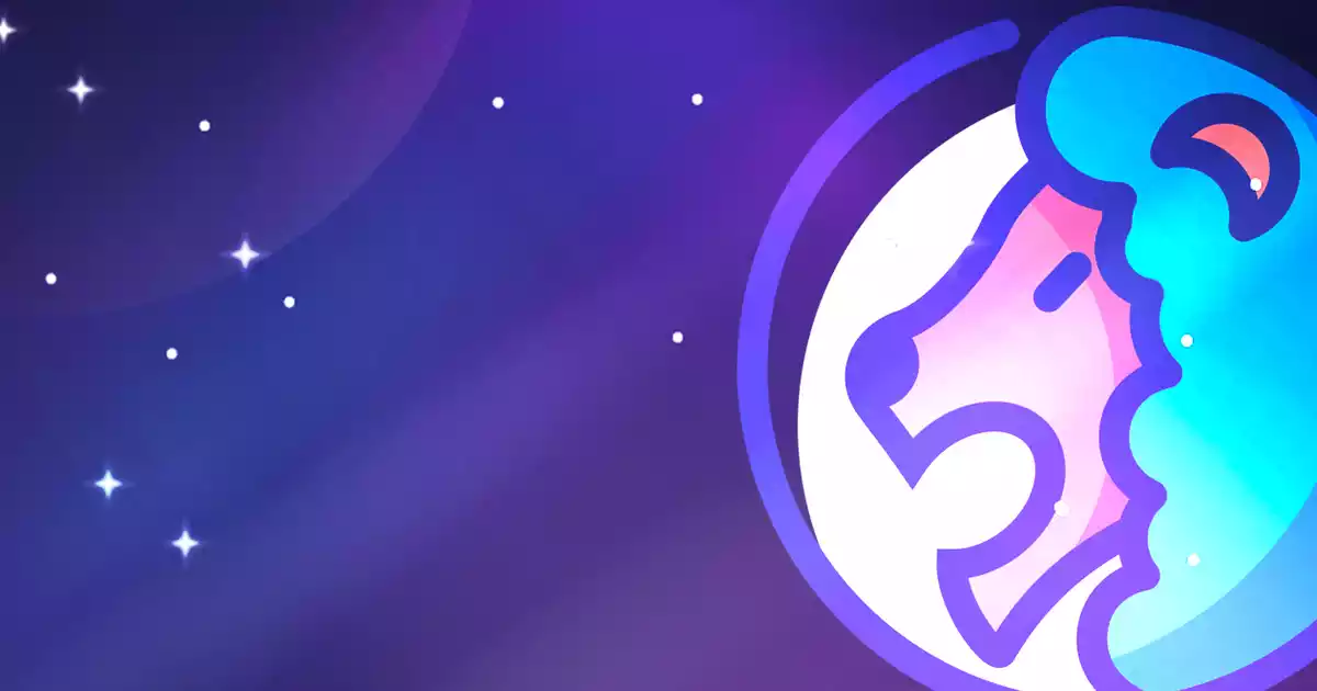 The sign of Leo with a purple starred background