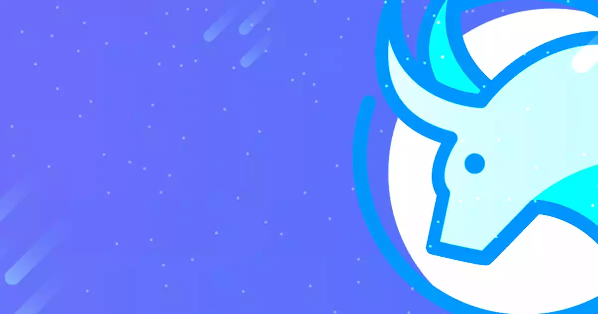 The Taurus sign with a blue background