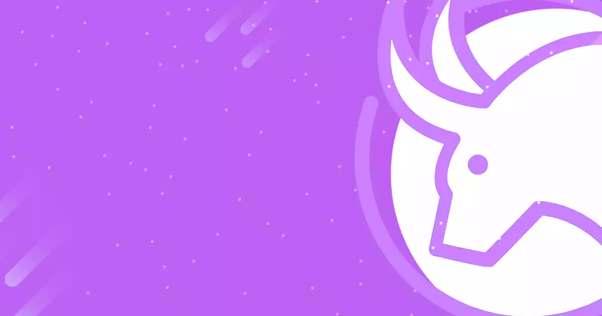 The Taurus sign with a purple background