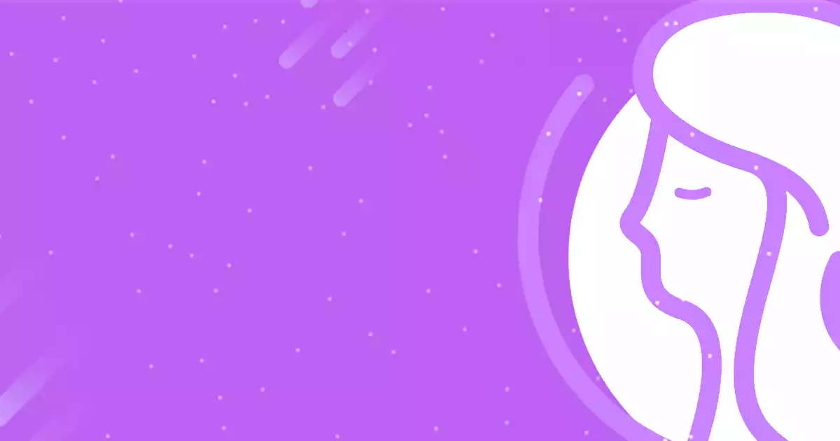 The Virgo sign with a purple background