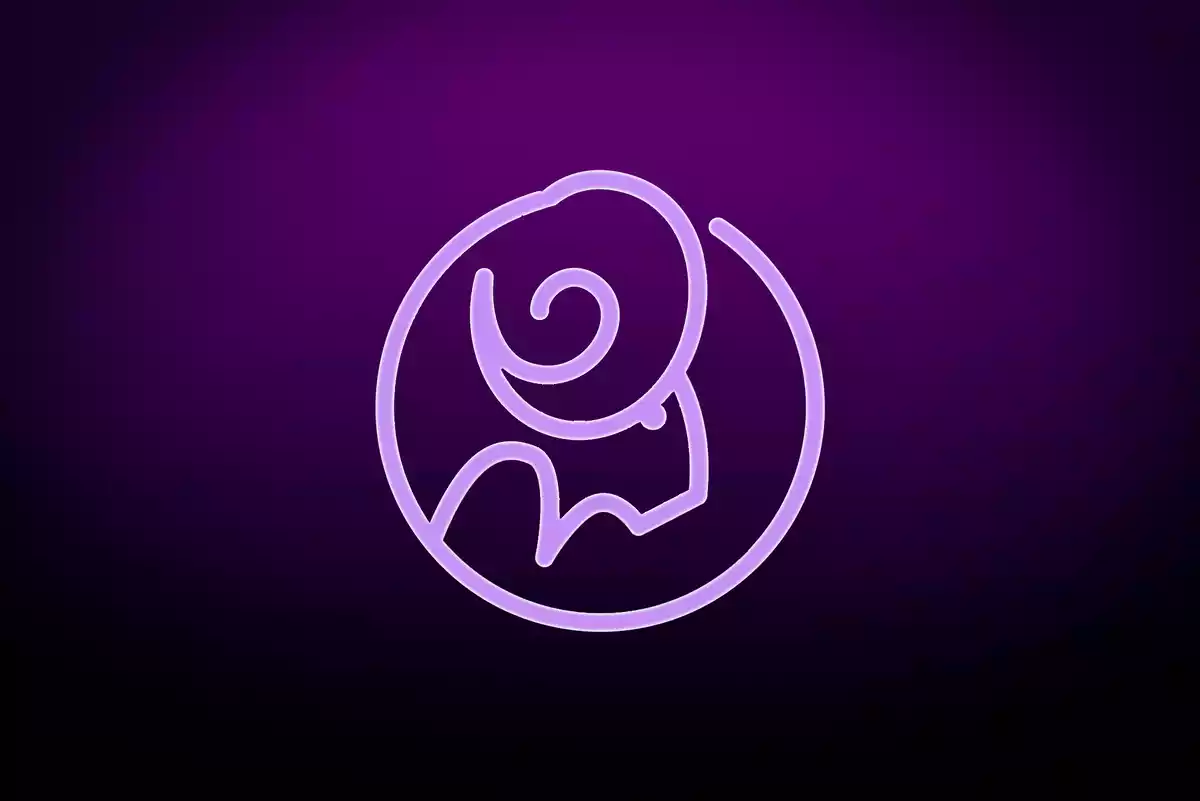 Purple Capricorn sign on a dark purple background