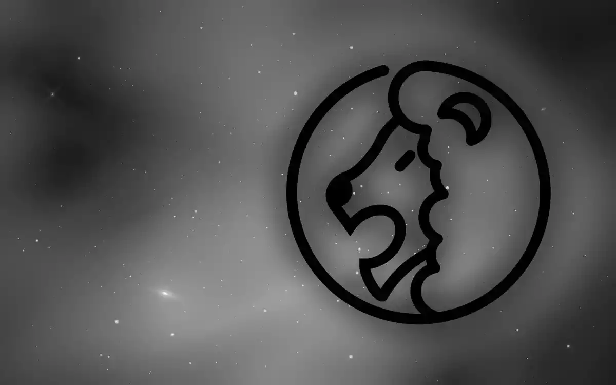 The Leo Sign on the right of the image in black and white