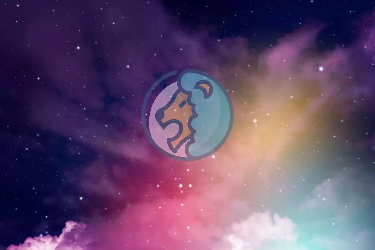 The sign of Leo on a colourful sky background