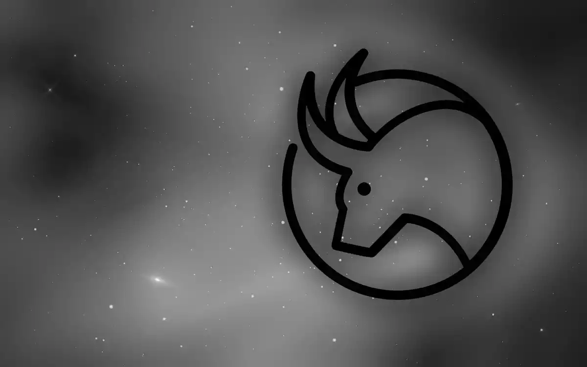 The Taurus Sign on the right of the image in black and white