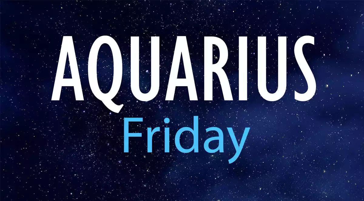 Aquarius Friday on a night sky background