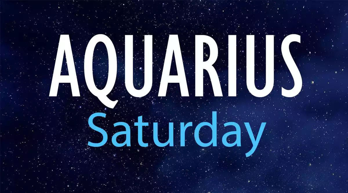 Aquarius Saturday on a night sky background