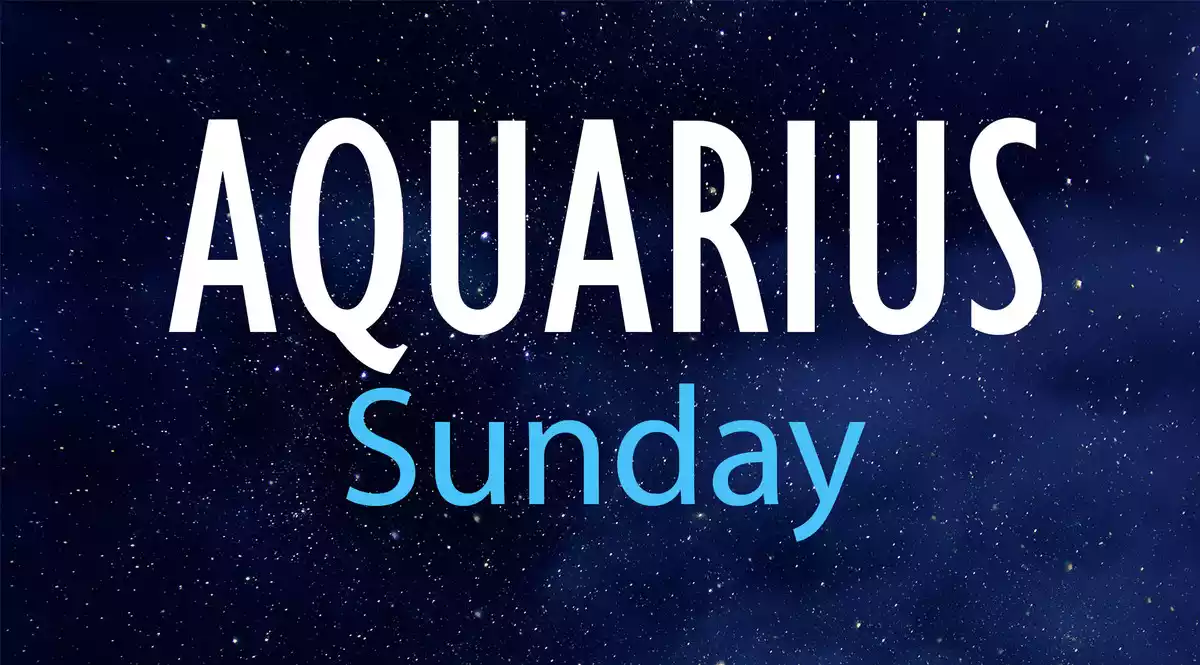 Aquarius Sunday on a night sky background