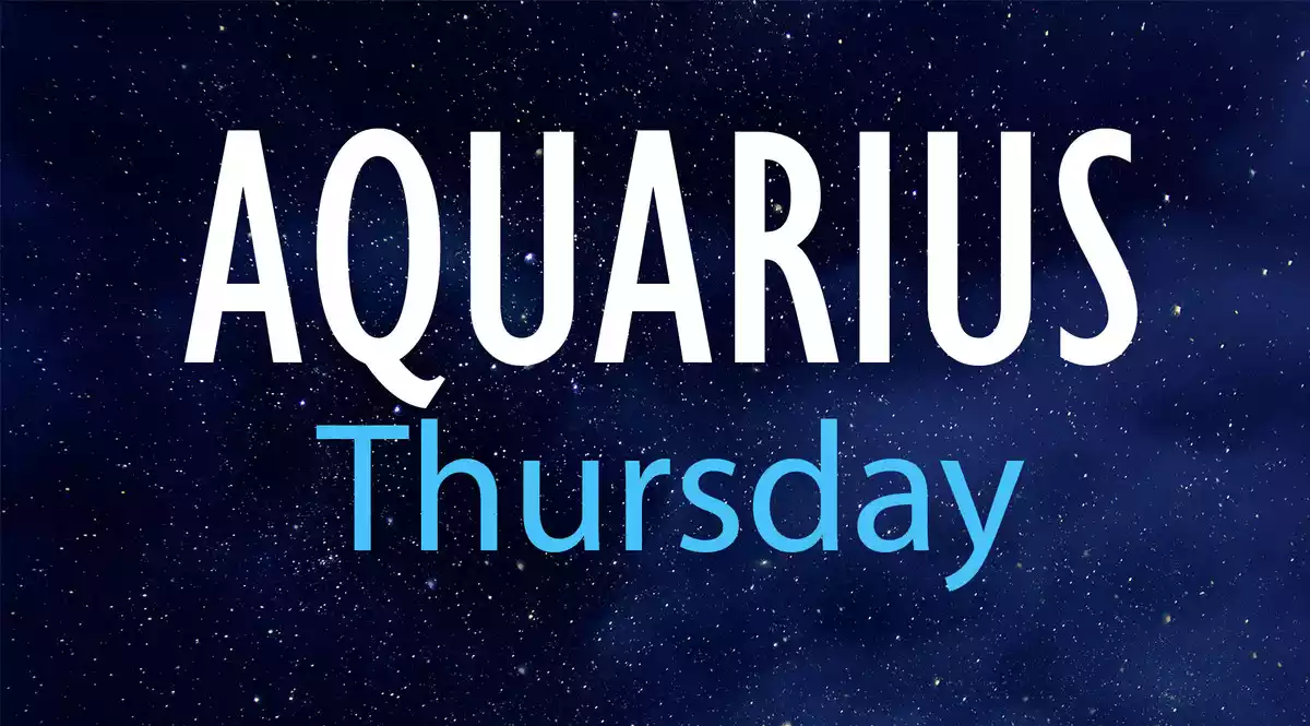 Aquarius Thursday on a night sky background