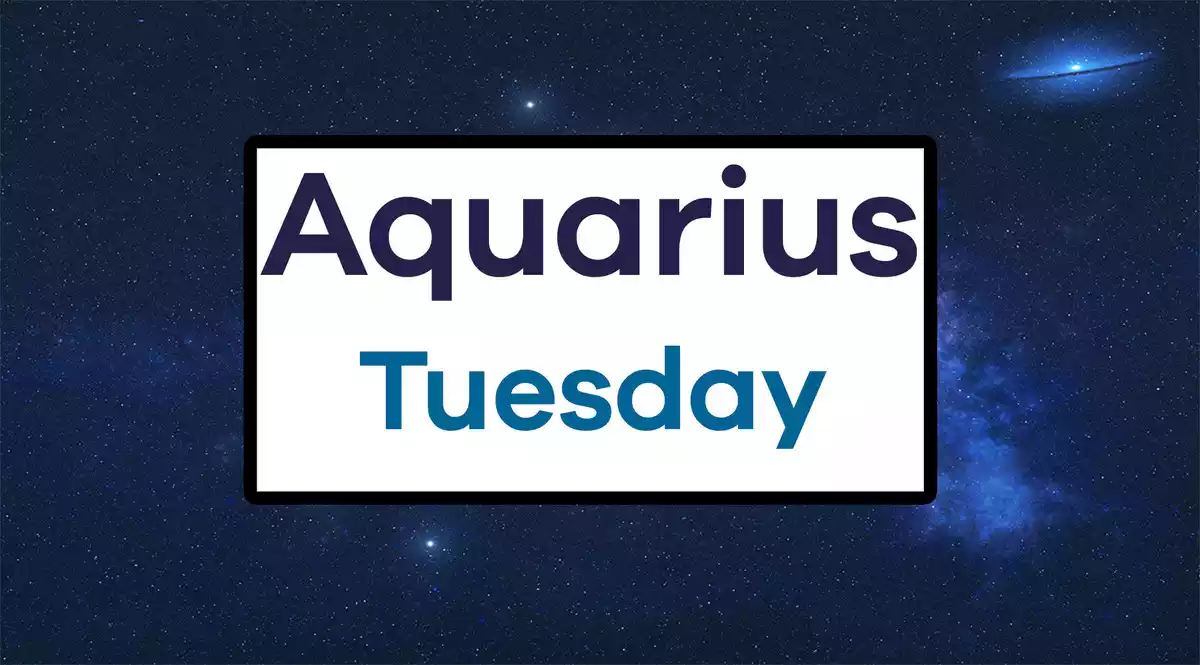 Aquarius Tuesday on a sky background