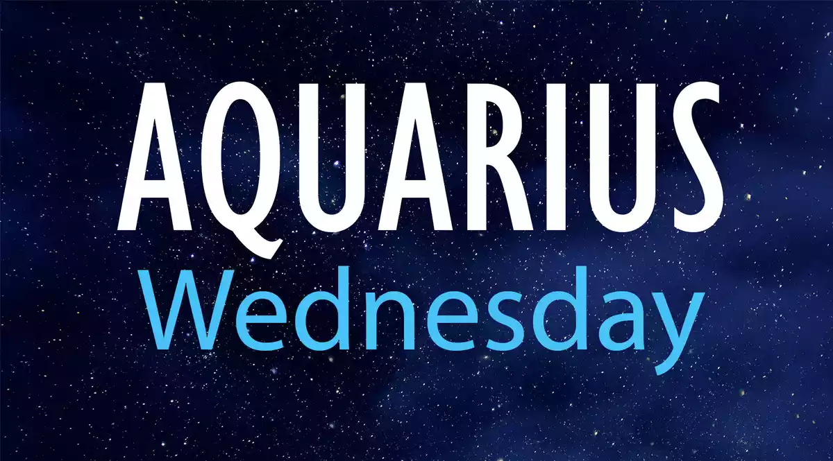 Aquarius Wednesday on a night sky background