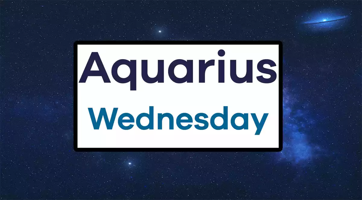 Aquarius Wednesday on a sky background