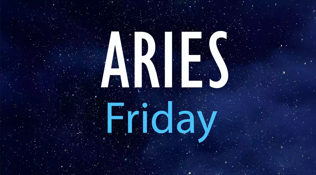 Aries Friday on a night sky background