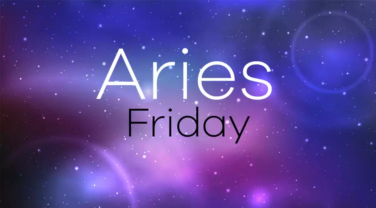 Aries Horoscope for Friday on a universe background