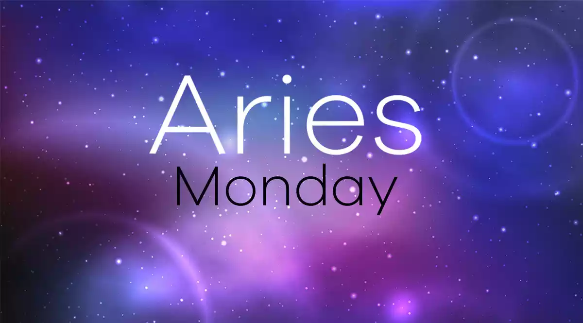 Aries Horoscope for Monday on a universe background