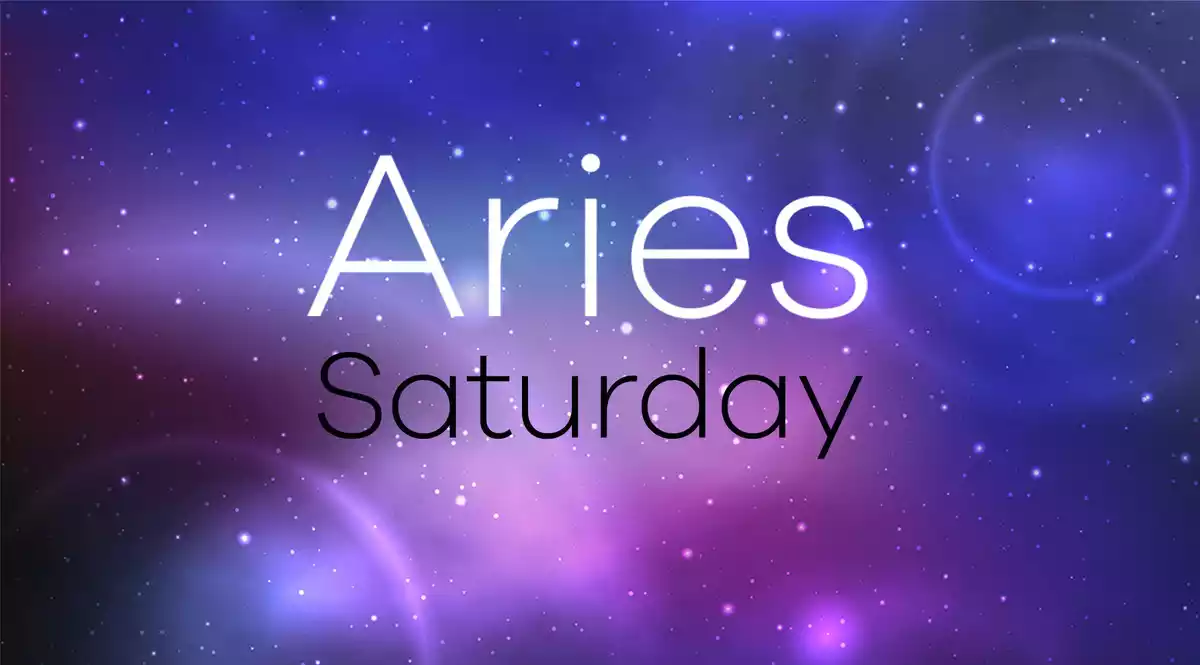 Aries Horoscope for Saturday on a universe background