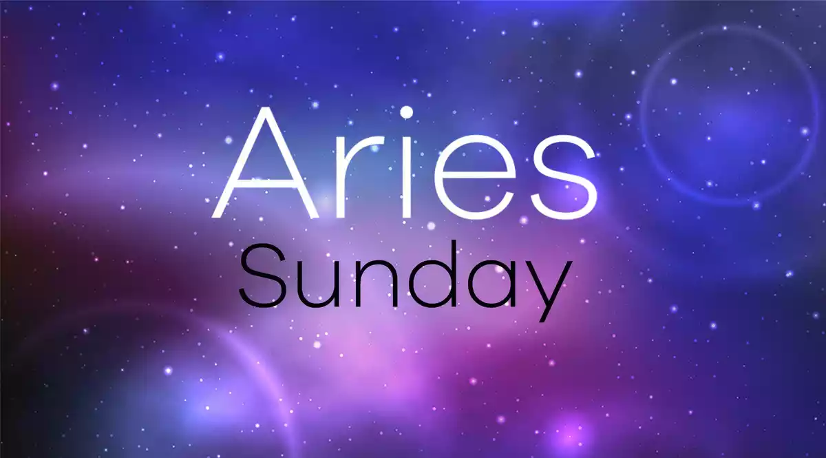 Aries Horoscope for Sunday on a universe background