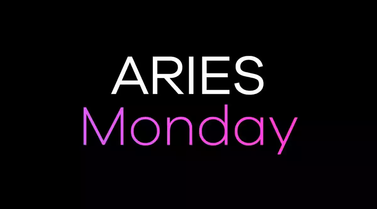 Aries Monday on a black background
