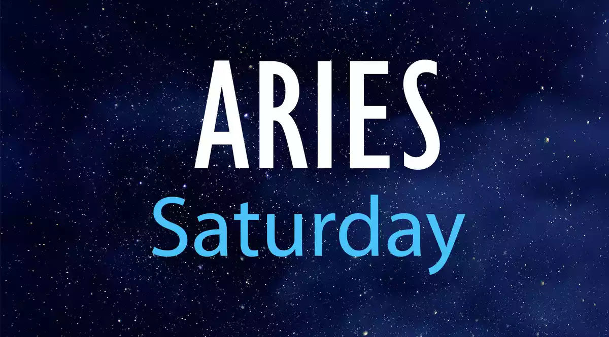 Aries Saturday on a night sky background