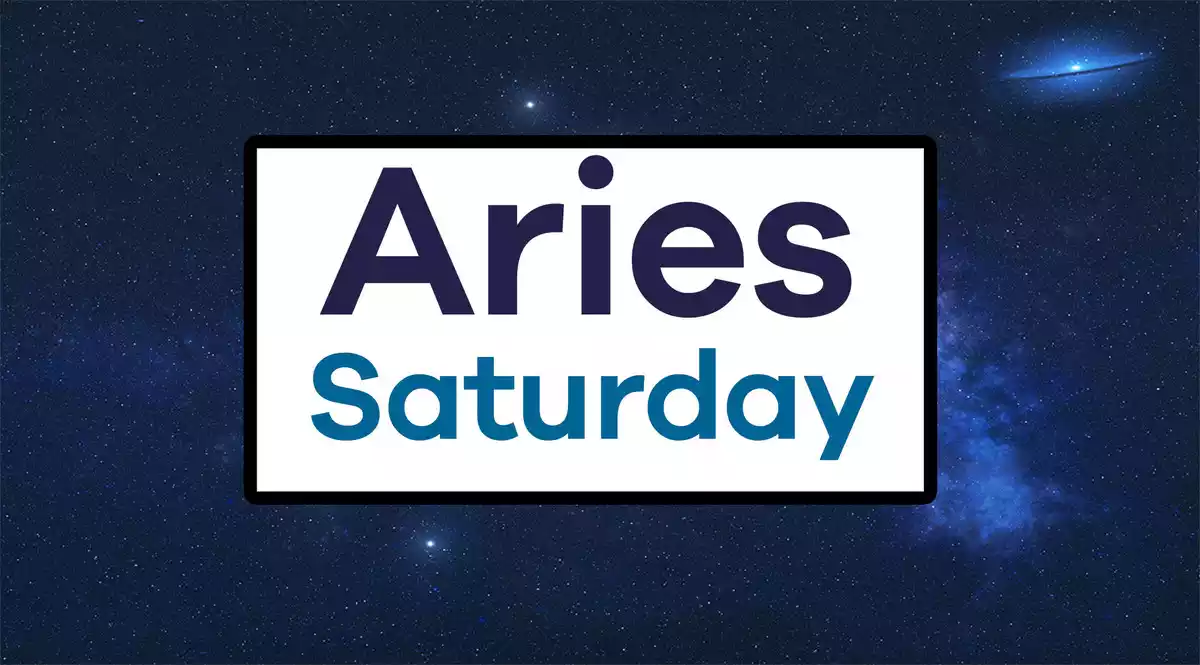 Aries Saturday on a sky background