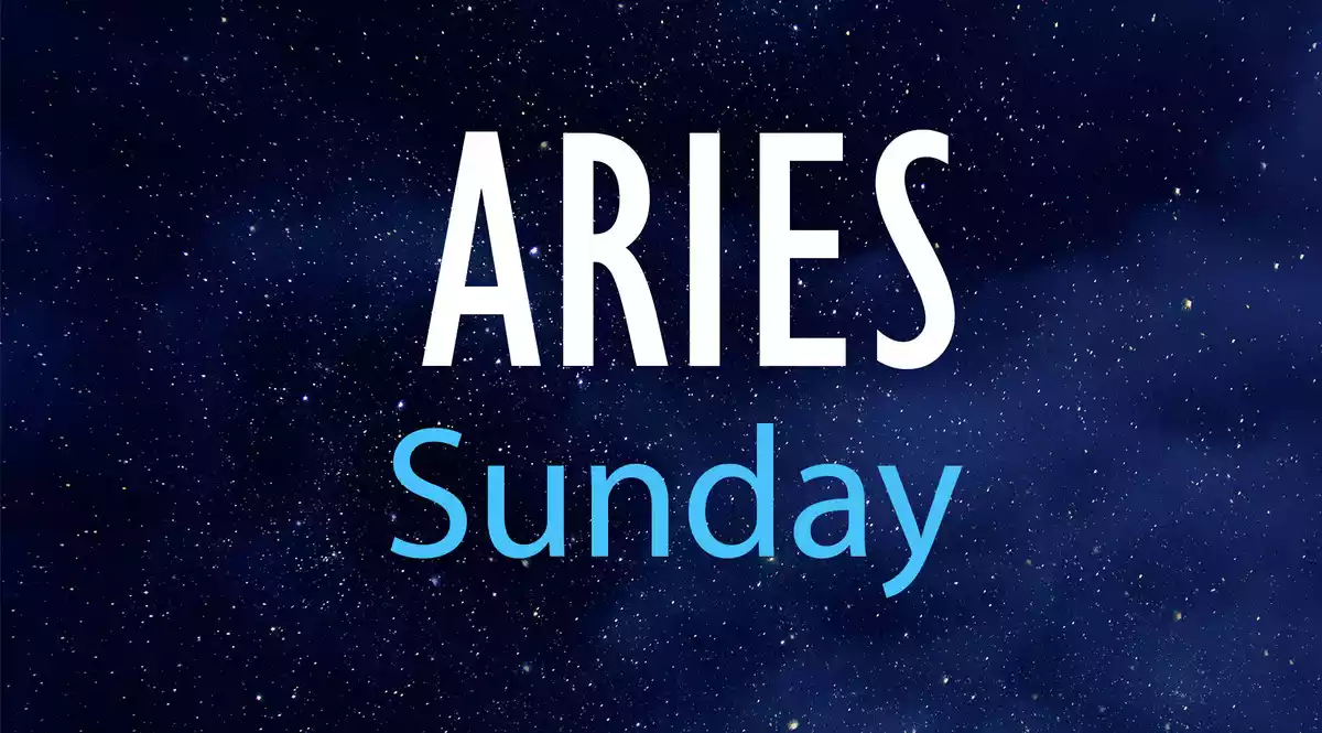 Aries sunday on a night sky background