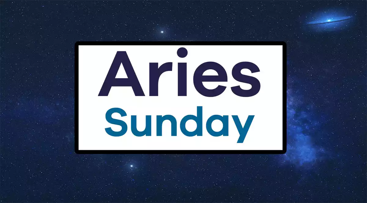Aries Sunday on a sky background