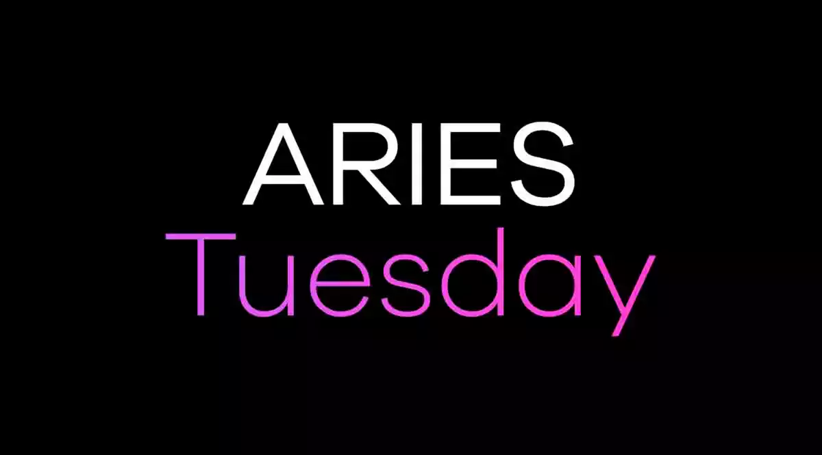 Aries Tuesday on a black background