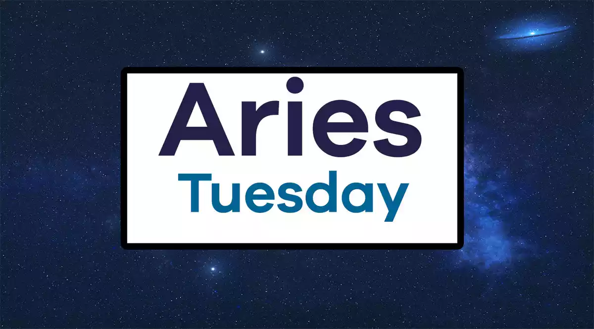 Aries Tuesday on a sky background