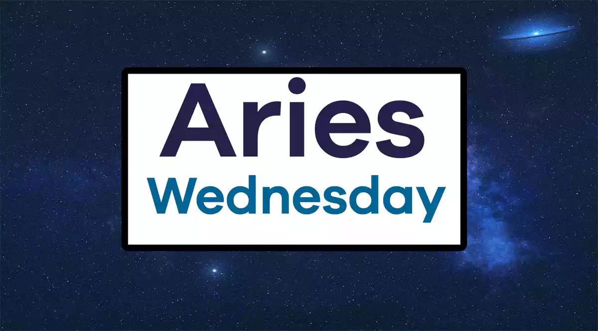 Aries Wednesday on a sky background