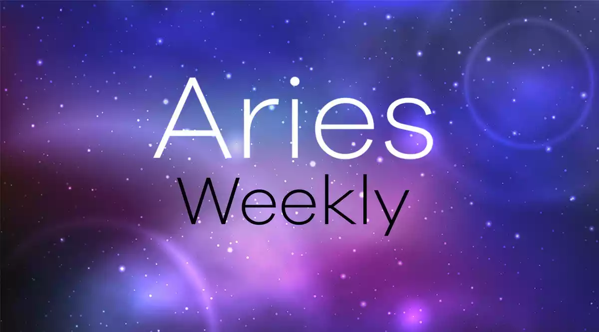 Aries Weekly Horoscope on a universe background