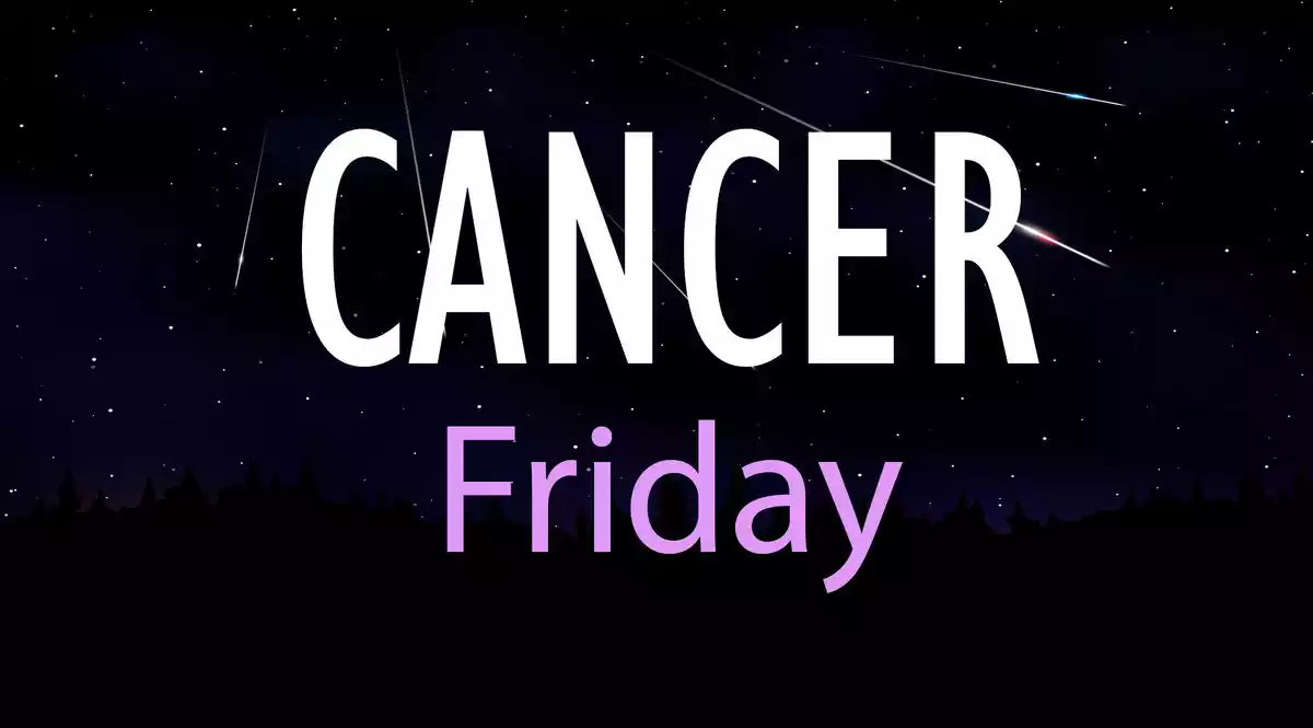 Cancer Friday on a sky background with shooting stars
