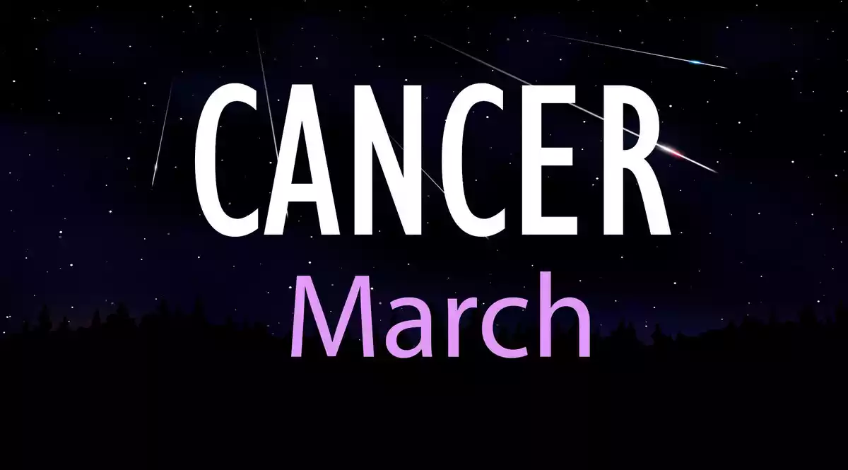 Cancer March on a sky background with shooting stars