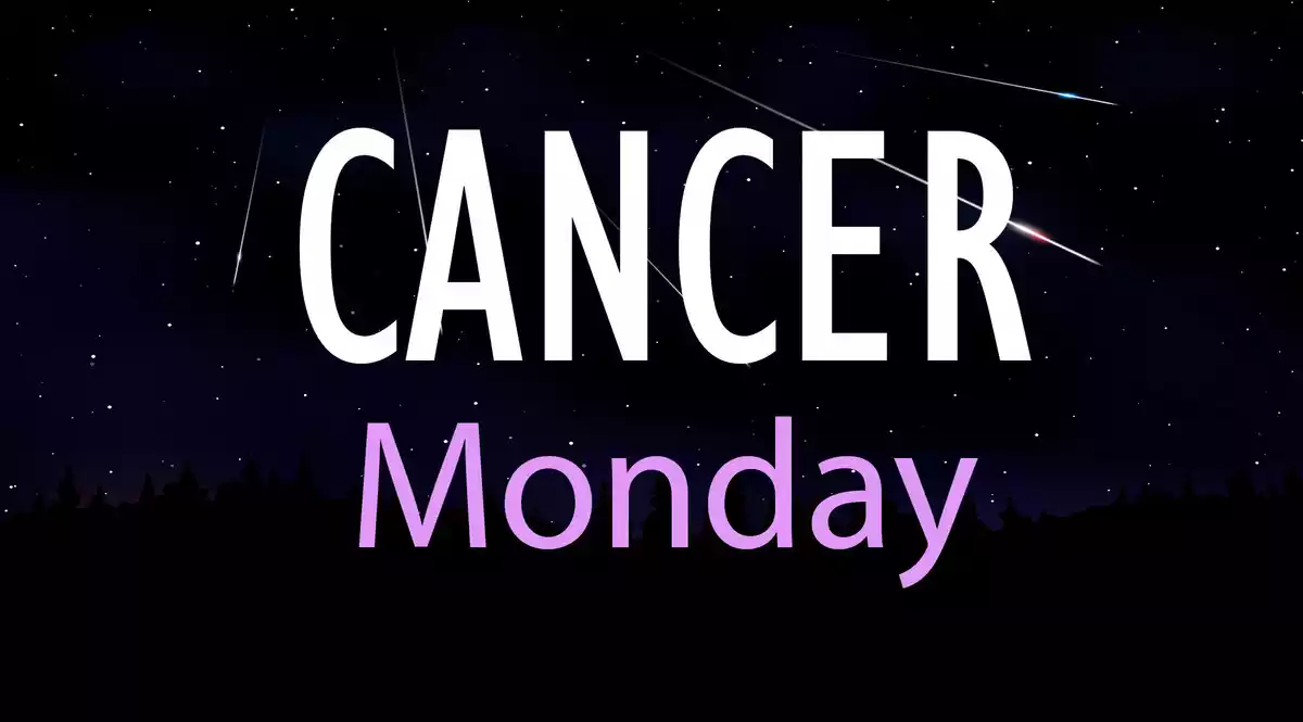 Cancer Monday on a sky background with shooting stars