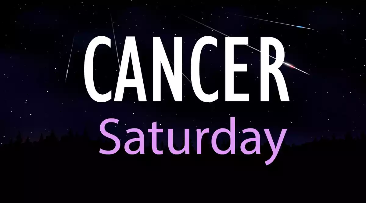 Cancer Saturday on a sky background with shooting stars