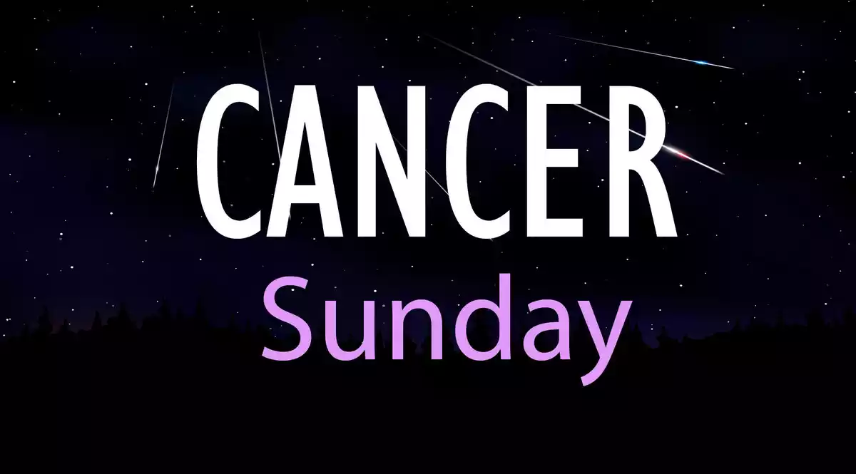 Cancer Sunday on a sky background with shooting stars
