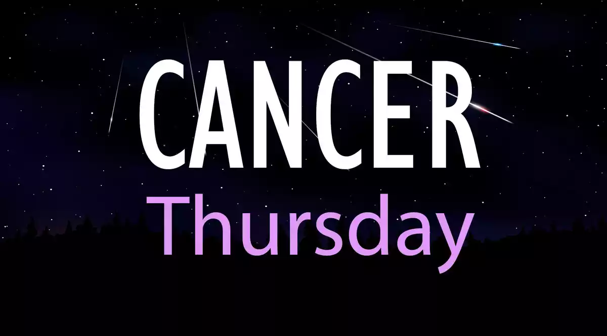 Cancer Thursday on a sky background with shooting stars
