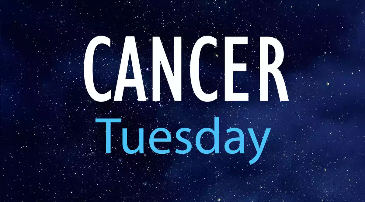 Cancer Tuesday on a night sky background