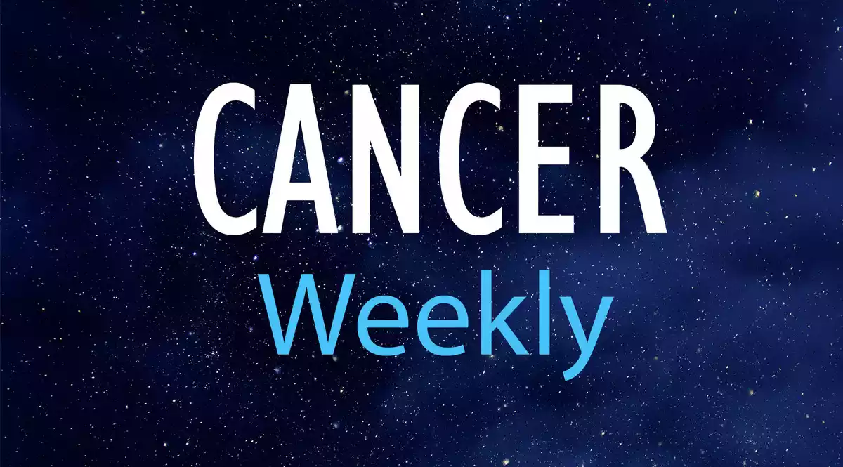 Cancer Weekly on a night sky background