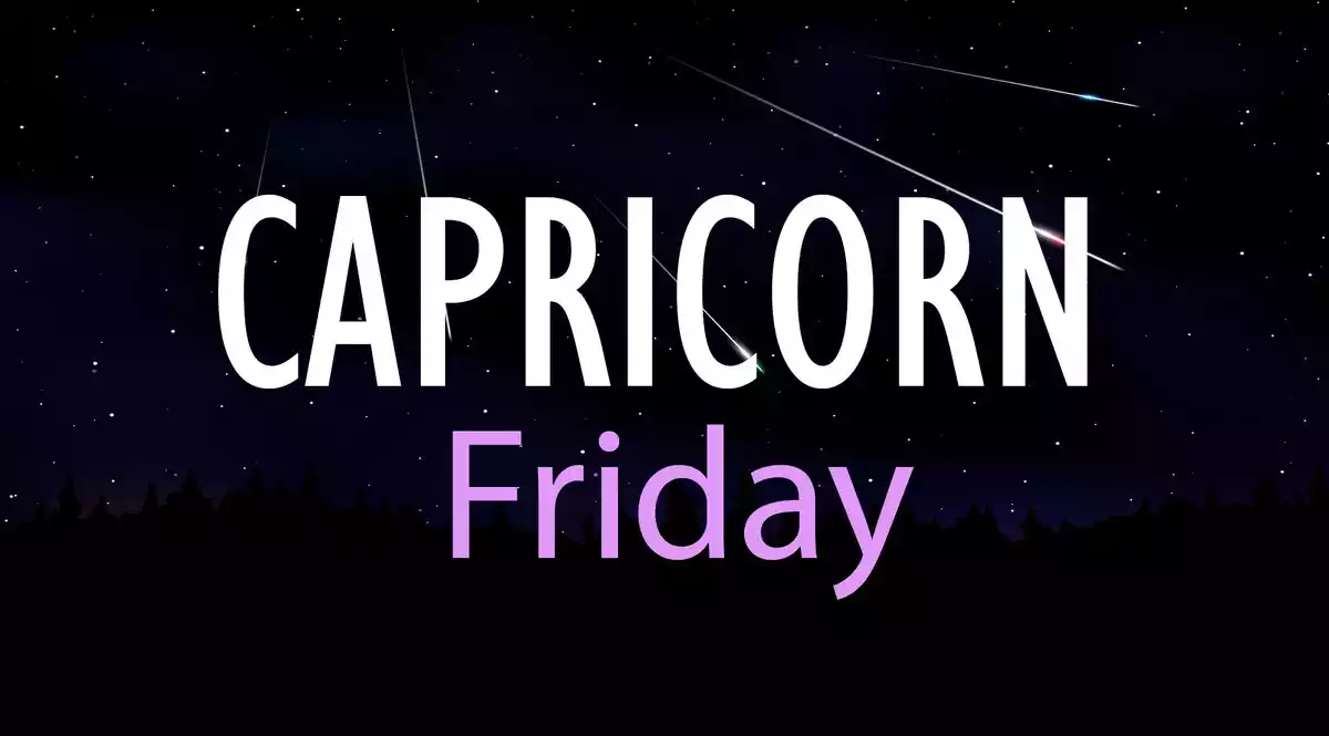 Capricorn Friday on a sky background with shooting stars