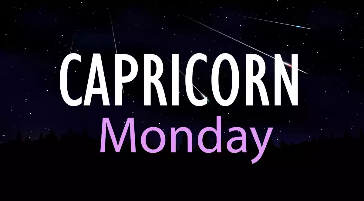 Capricorn Monday on a sky background with shooting stars