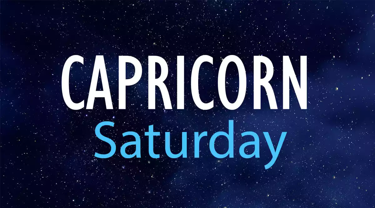 Capricorn Saturday on a night sky background