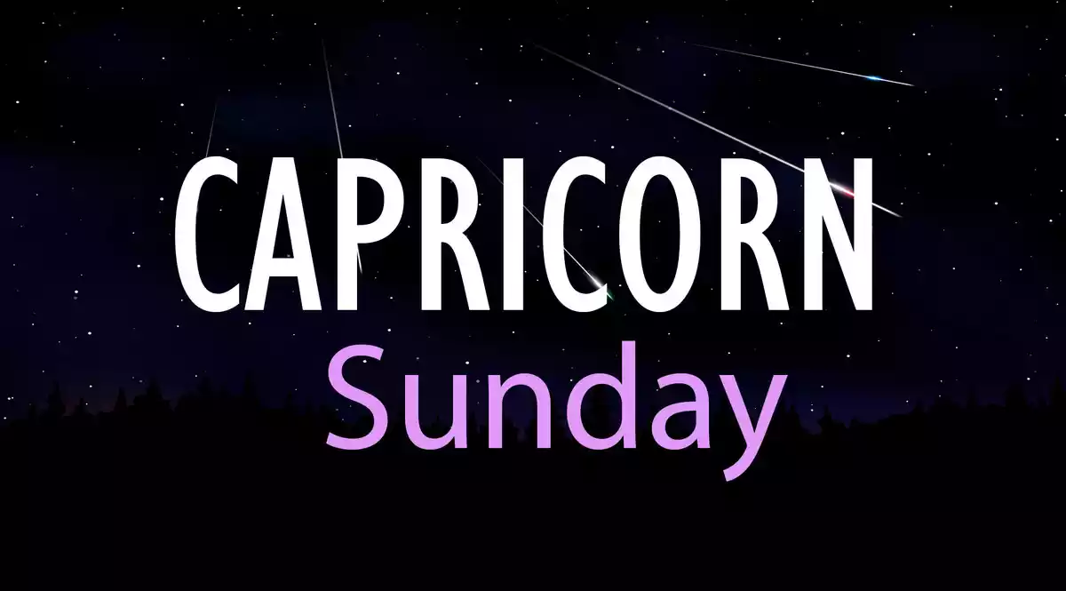 Capricorn Sunday on a sky background with shooting stars
