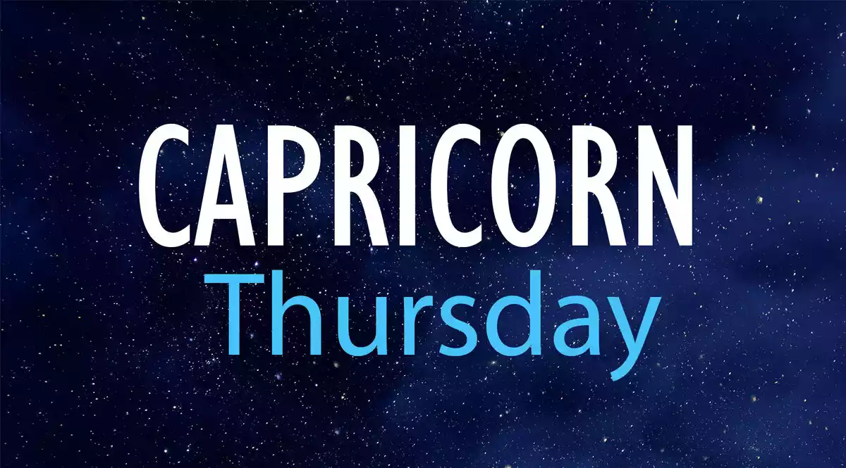 Capricorn Thursday on a night sky background