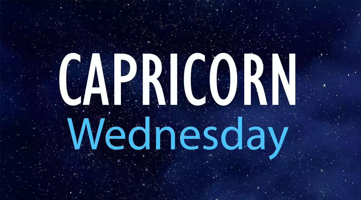 Capricorn Wednesday on a night sky background