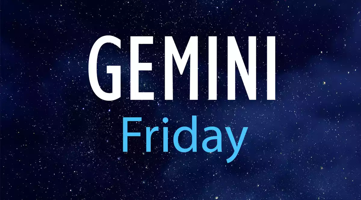Gemini Friday on a night sky background